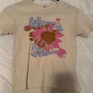 Kids Beige Graphic T-Shirt